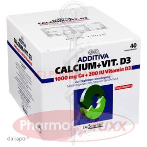 ADDITIVA Calcium 1000 mg + Vit.D 3 Pulver, 40 Stk