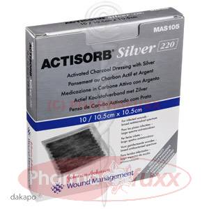 ACTISORB 220 Silver 10,5x10,5 cm steril Kompr., 10 Stk