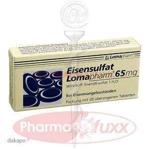 EISENSULFAT Lomapharm 65 mg Tabl.ueberzogen, 20 Stk