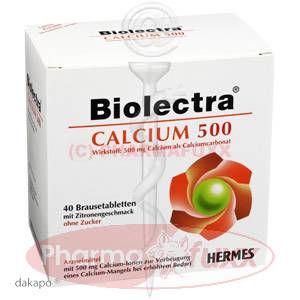 BIOLECTRA Calcium 500 Brausetabl., 40 Stk
